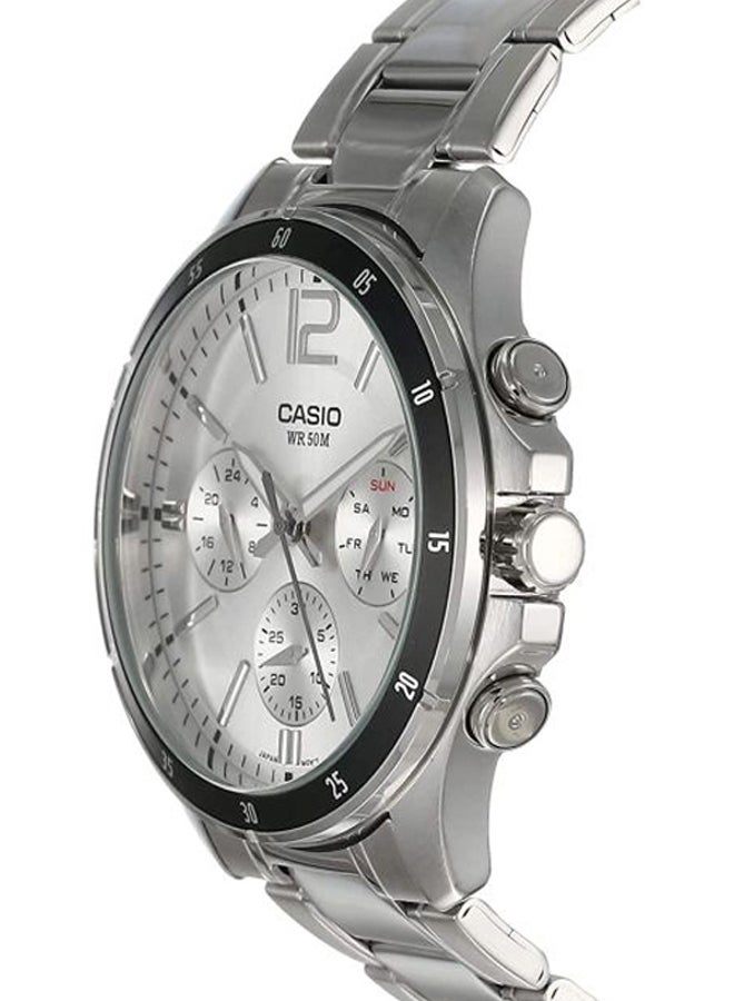 CASIO Men Enticer Water Resistant Analog Watch MTP - 1374D-7A - 47 mm - Silver - Image 4