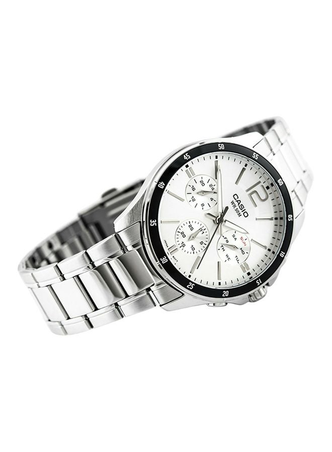 CASIO Men Enticer Water Resistant Analog Watch MTP - 1374D-7A - 47 mm - Silver - Image 5