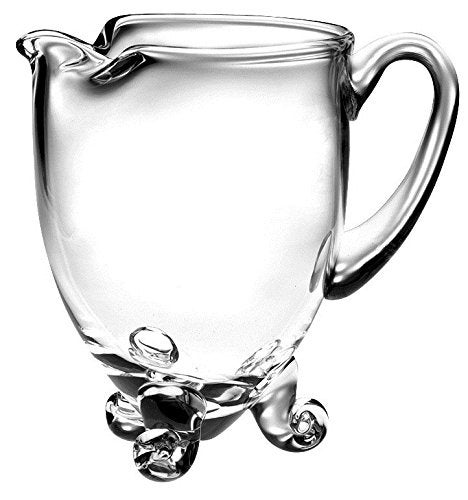Barski Barski Handmade Round Footed Glass Pitcher with handle With Spout Ice Lip 80 oz 85H Made in Europe 