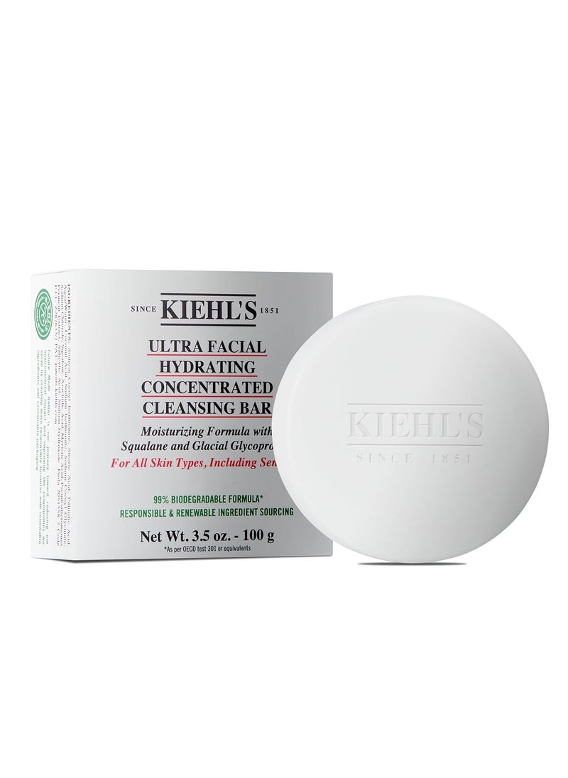 Kiehl's Ultra Facial Concentrated Cleansing Bar, Hydrating Face Cleanser with Squalane, Protects Moisture Barrier & Natural pH Levels, Travel-friendly, All Skin Types, Biodegradable Skincare - 3.5 oz - pzsku/Z412D87E13F43DD058B1DZ/45/_/1733506459/14fb9c5c-1d09-43e5-97f7-6abb6ebbac29