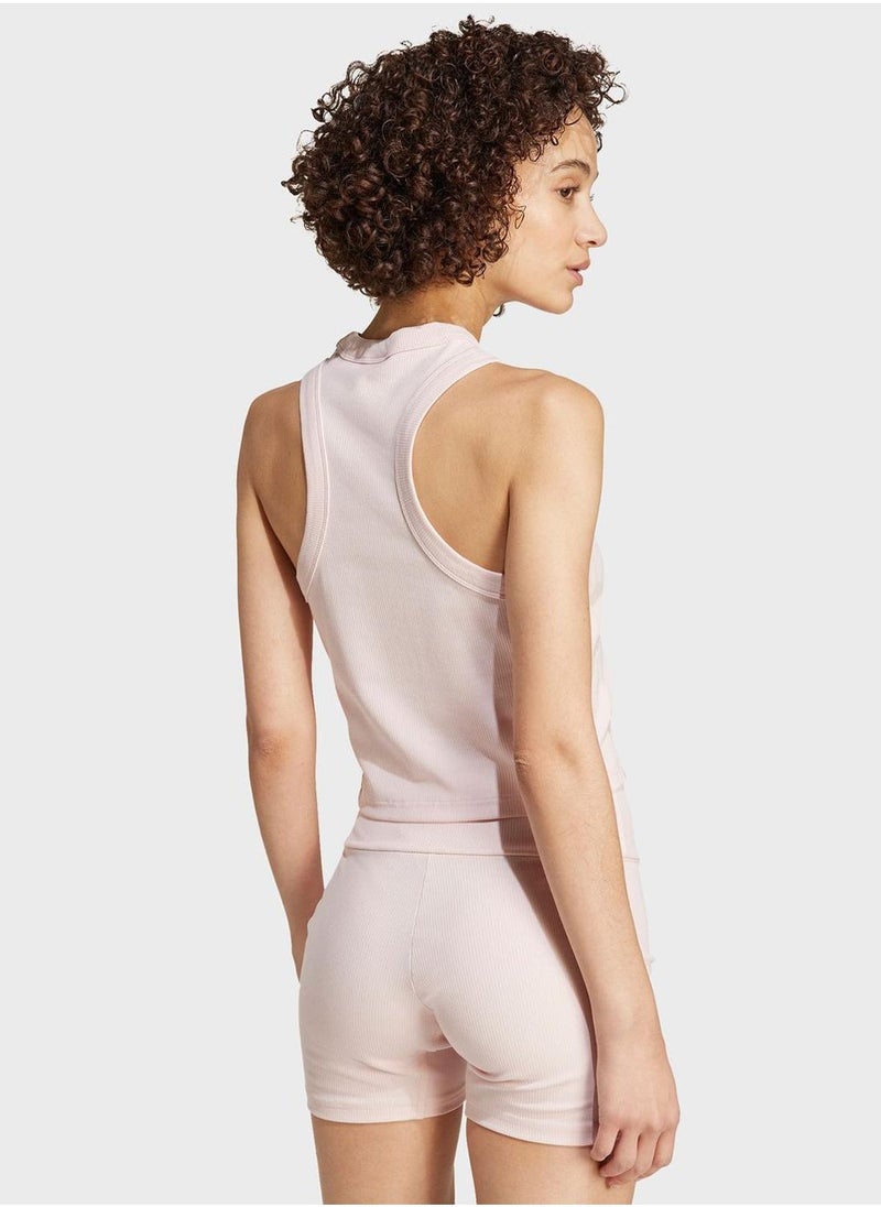Adidas Lounge Ribbed Cropped Tank Top  - Image 2