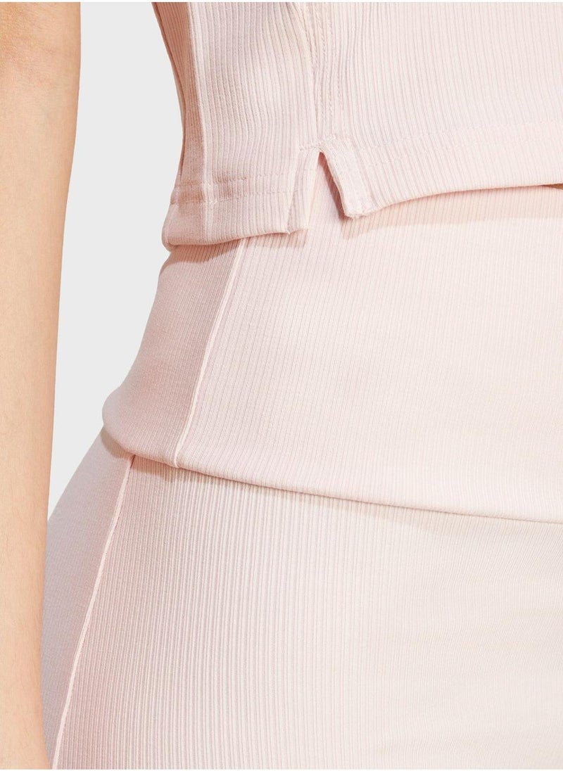 Adidas Lounge Ribbed Cropped Tank Top  - Image 4