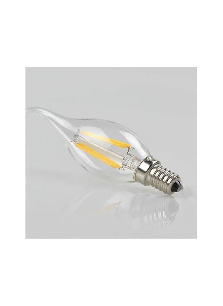 ماركة غير محددة - لمبة شمعة LED من GEN2، بفتيل بقوة 4 واط، كلاسيكي، طرف لهب، تصميم عتيق، E14، 2700 كلفن، 250 لومن (3 قطع)، بطرازطابع اديسون لون الضوء اصفر/ ورم - Image 1