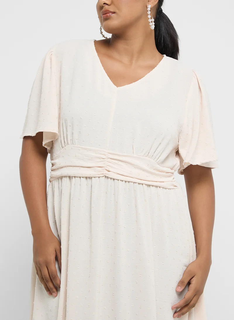 Ginger Plus Ruffled Hem Midi Dress