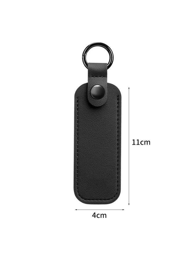 Biyoumei Usb Flash Drive Storage Case Protective Cover, Anti-loss Anti-drop Outer Shell, Portable Compact Keychain, Specialized Protection Case For Usb Drives, Pu Leather, Black