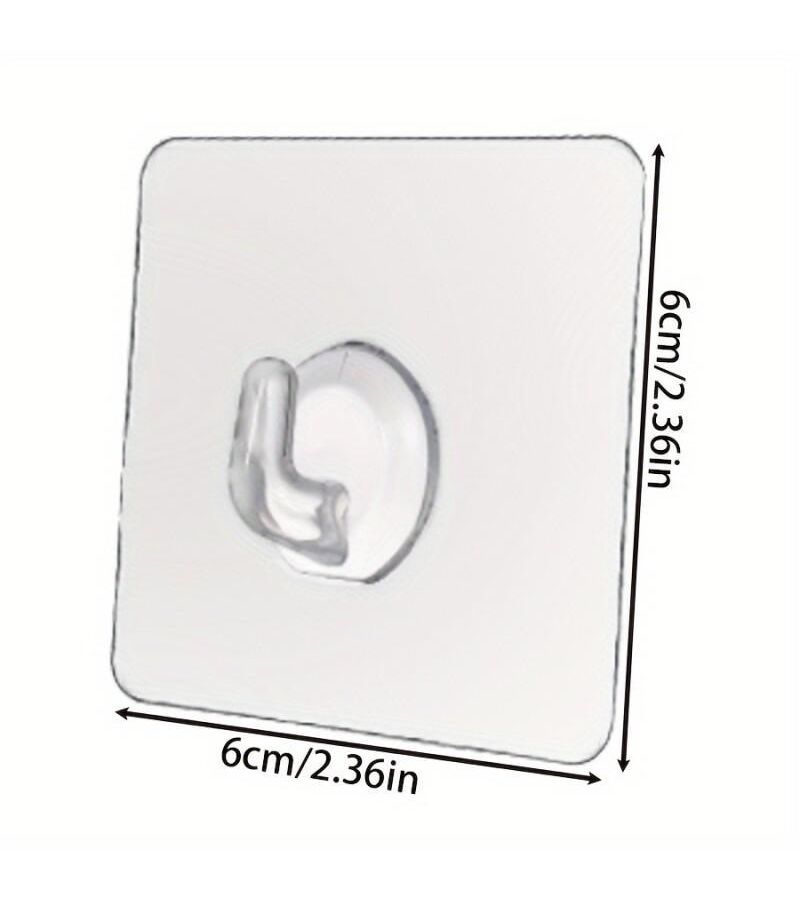 Transparent 30lb Plastic Hooks Strong Adhesive Wall Mount No Trace Drilling Bathroom Kitchen Organizer - Image 3