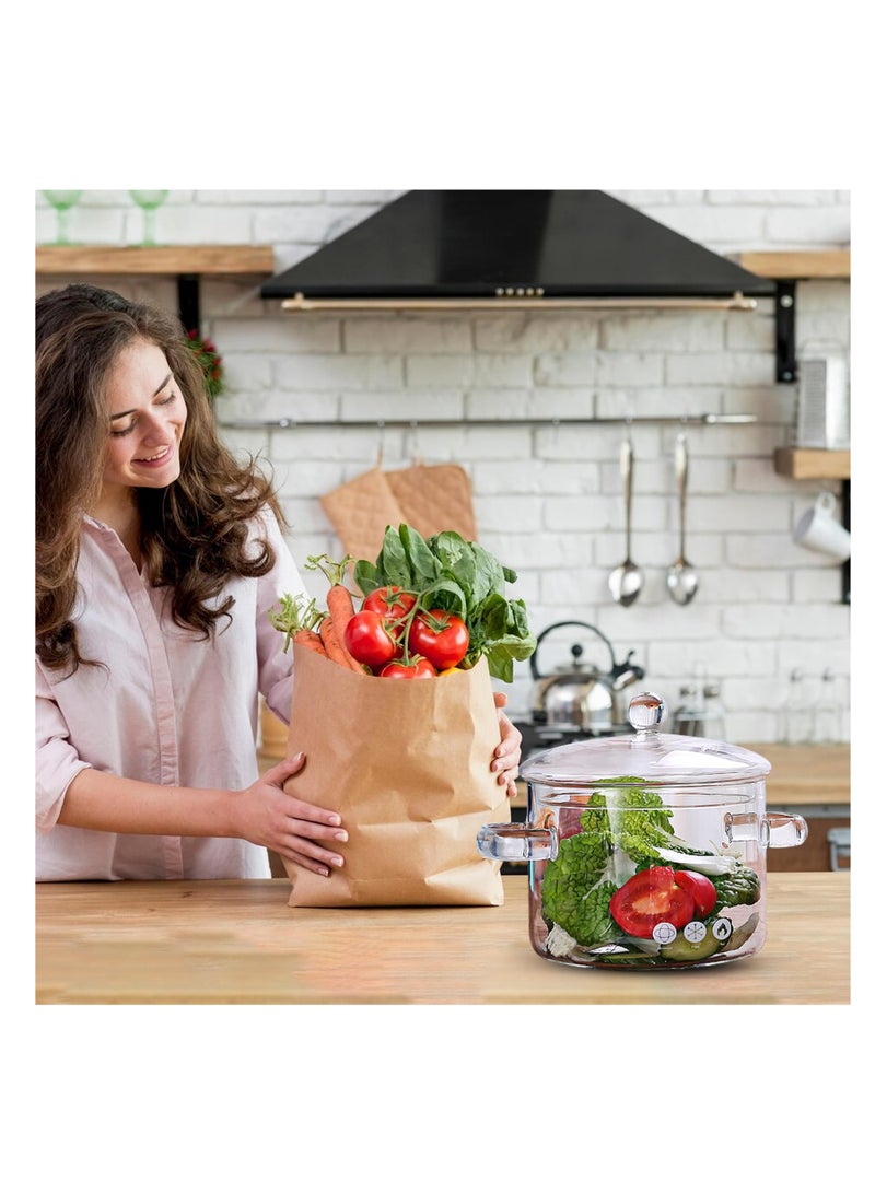 SYOSI Glass Cooking Pot with Lid, 1.3L(45oz) Heat Resistant Borosilicate Glass Cookware Stovetop Pot Set, Simmer Pot with Cover Safe for Soup, Milk, Baby Food, Pasta Noodle (1.4 Quartz) Cookware Stovetop - Image 1