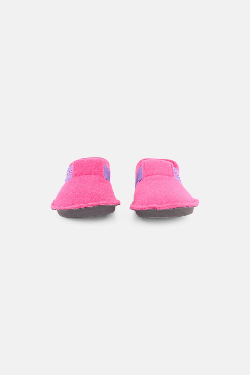 crocs Kids Girl Faux Fur Slip On Homewear Slippers, Pink  - Image 2