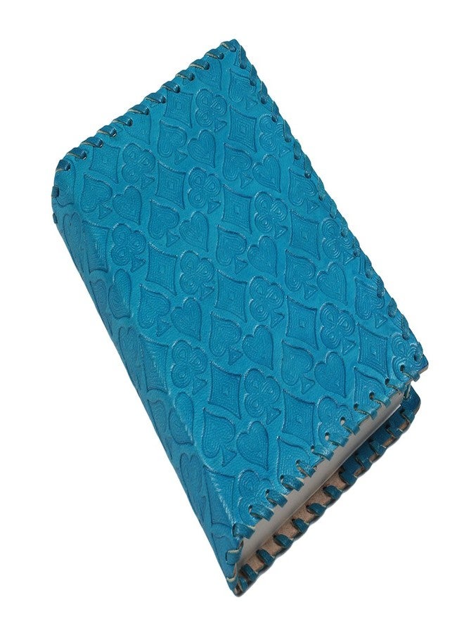 Store Indya Leather Journal Diary Unlined Personal Organizers Book (7" x 5" Playing Card Motif-Blue) 100 Pages Book - Image 5