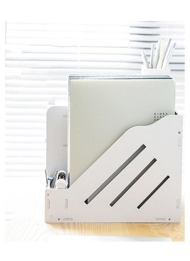 HOOPZOZA - White Desk Organizer and Storage with Pen Holder for organizing office supplies organizing desktop Storing Books for home office - Image 1