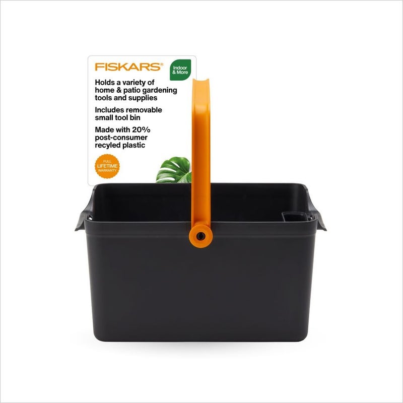 Fiskars Garden Tool Caddy with Removable Small Tool Storage for Indoor and Outdoor Gardening Use, Made with Recycled Plastic - Image 1