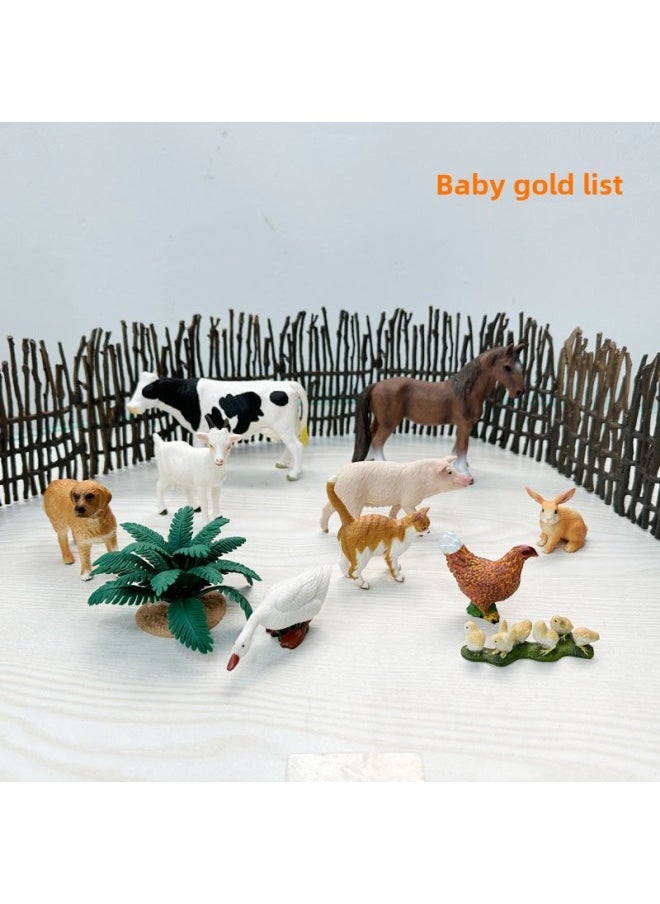 Generic - Simulation Farm PVC Small Animal Farm Poultry Toy Simulation Rabbit Cat Cattle Horse Sheep Chicken Duck Goose Dog Model-Color:M4159 Mini Shedi Stallion (40.8g) - Image 1