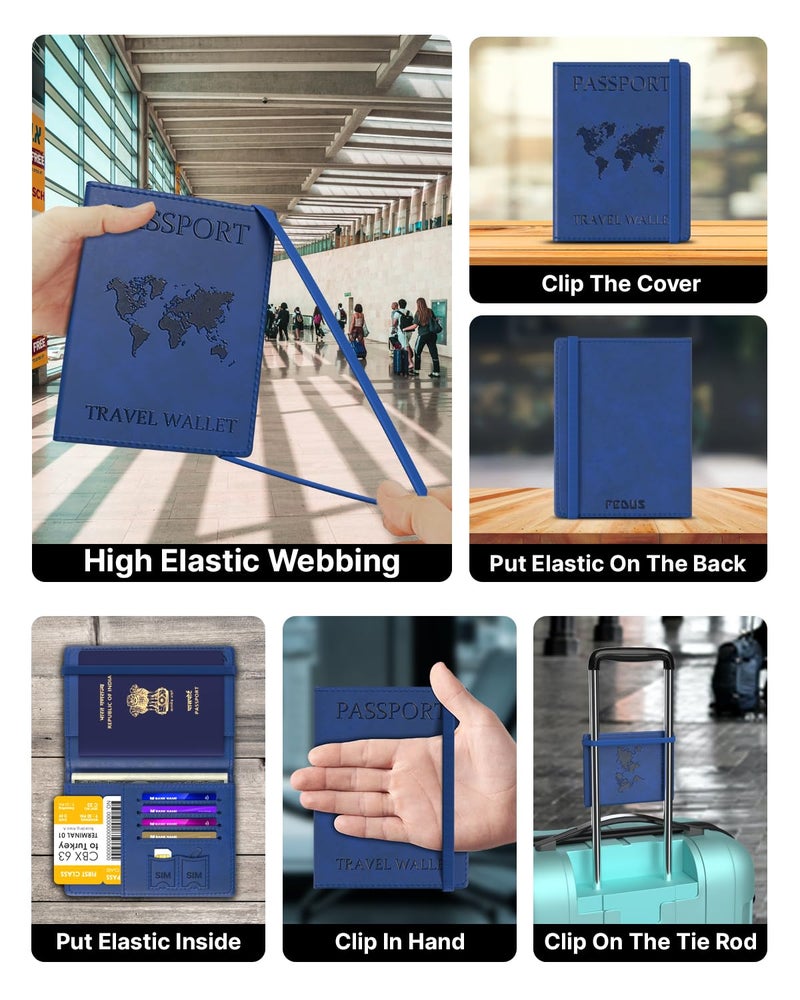 FEDUS Passport Holder for Men & Women's Passport Cover Case Wallet Credit/Debit Card, Travel Document Accessories Organiser. - Faux Leather - Image 5