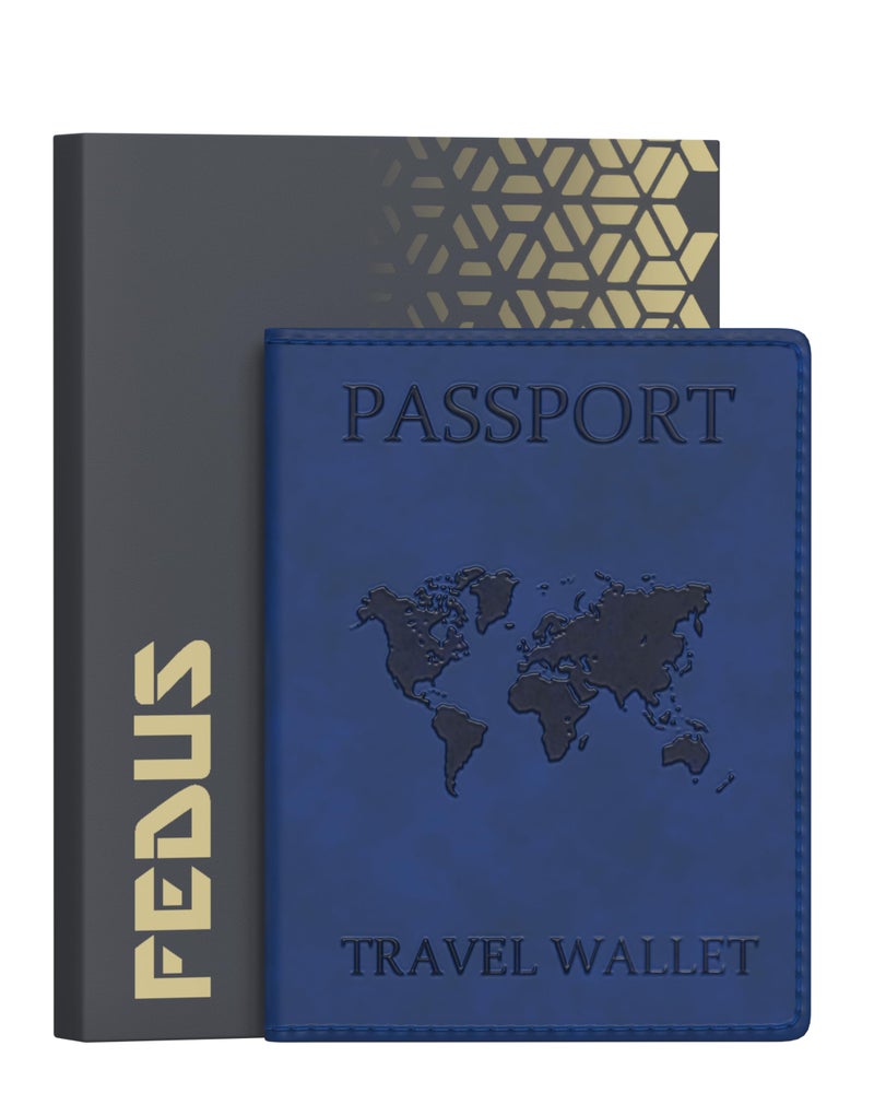 FEDUS Passport Holder for Men & Women's Passport Cover Case Wallet Credit/Debit Card, Travel Document Accessories Organiser. - Faux Leather - Image 1