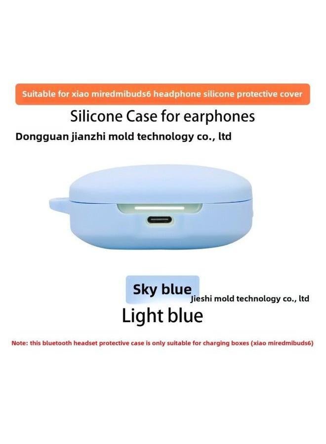 Suitable For Red Rice Redmi Buds 6 Bluetooth Headset Protective Case Silicon Soft Rubber Shockproof Charging Bin Earphone Case-Colour:Sky Blue-Model:Buds - Image 1