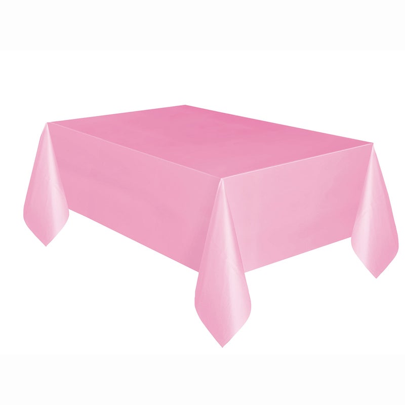 Unique Lovely Pink Solid Rectangular Plastic Table Cover 54 x 108 1 Count Elegant Design Premium Quality Ideal For Parties Events Everyday Use