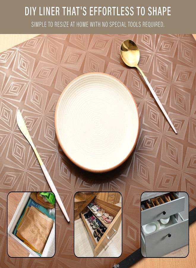 RichAxis Multi-Purpose Shelf Mats Roll - Fridge Liners, Kitchen Shelf Covers, Cupboard Sheets for Wardrobe & Drawers (Brown, 45X500) - Image 3