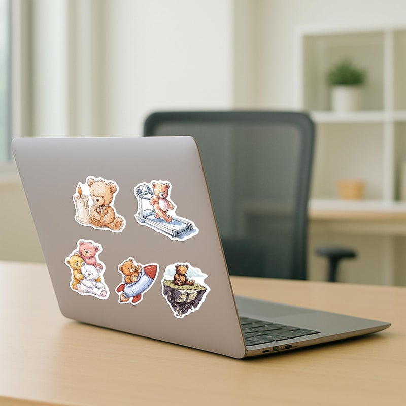 Amazefull 100 PCS Cute Bear Stickers Pack â€“ Waterproof Vinyl Decals for Water Bottles, Laptops, Phones, Notebook, Cars â€“ Cool Vibrant Graphics for Cute Bear Enthusiast - Image 5
