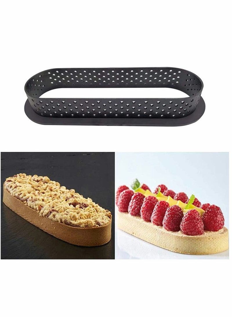 SOLARAE Cake Mousse Ring, Cake Ring Perforated, Cake Mold Mousse Tart Ring, Perforated Cake Mousse Ring, for Making Mini Cheesecakes, Chocolate Quiche Wraps, Biscuits, Tarts, Chocolates (8 Pieces) - Image 2