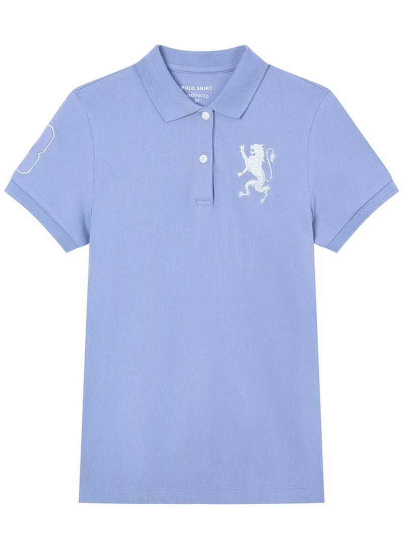 GIORDANO Women’s Slim Fit Embroidered 3D Lion Polo - Image 3