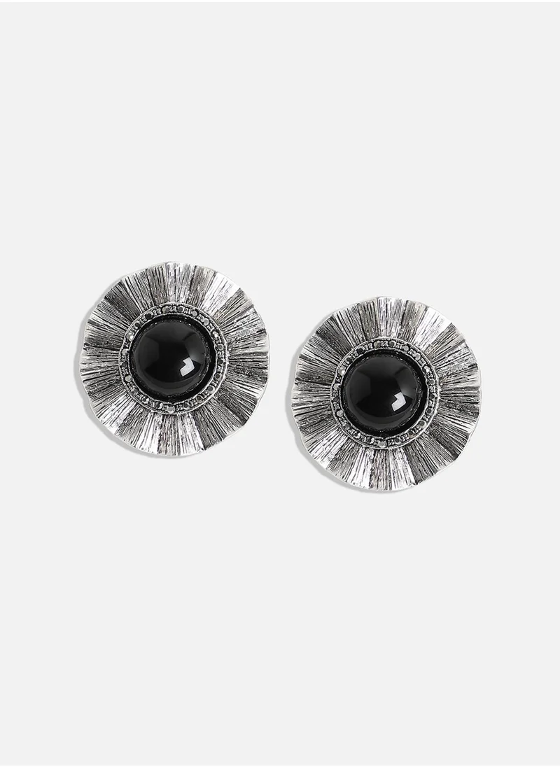 SOHI Stone Swirl Stud Earrings