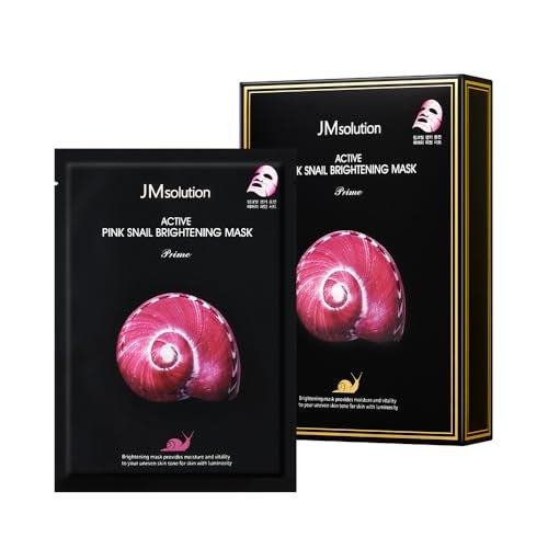 JMsolution Active Pink Snail Regenerating Mask | Vitamin B & Snail Mucin for Brightening, Hydration & Skin Repair | 10 Sheets | Korean Face Mask for All Skin Types - Image 1