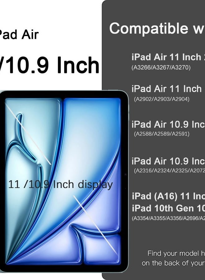 Akkerds Compatible with iPad Air 11 Inch Case 7th/6th Generation (M3/M2) 2025/2024, for iPad Air 5th/4th Generation Case 10.9 Inch 2022/2020 with Pencil Holder[Auto Sleep/Wake], Starlight - Image 2