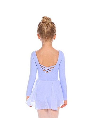 Arshiner Kids Girls Classic Long Sleeve Leotard Dance Ballet Dress Sky Blue - Image 1