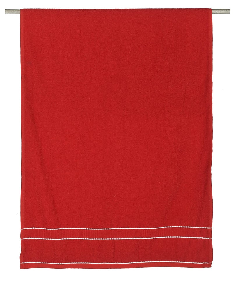 Kuber Industries Premium Cotton Bath Towel Super Soft, Fluffy, and Absorbent Perfect for Daily, 30"x60" (Red), Standard (HS39KUBMART023740) - Image 4