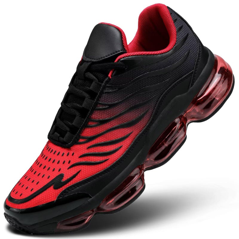 Socviis Mens Air Running Shoes Non Slip Workout Casual Sport Walking Shoes Basketball Sneakers Fashion Tennis Fitness Trainers Red - Image 1