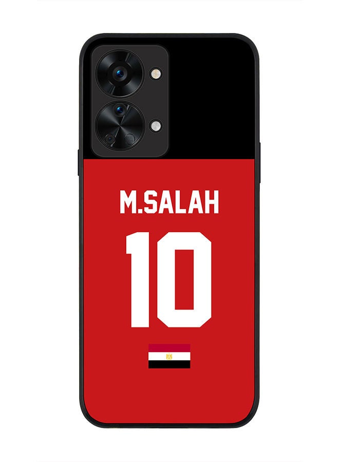 Stylizedd Rugged Black edge case for OnePlus Nord 2T Slim fit Soft Case Flexible Rubber Edges Anti Drop TPU Gel Thin Cover - Football Team - Egypt Player Name - M.Salah - Image 1