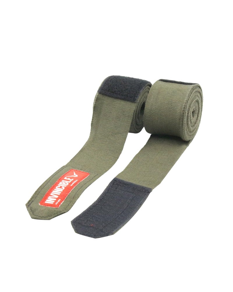 Invincible Mexican Style Semi-Stretch Hand Wraps (Olive, 4.5 Meter) - Image 3