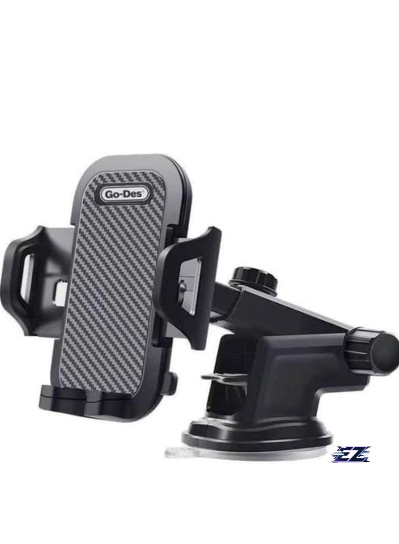 ELTRAZONE Car Mobile Holder – 360° Rotation & Adjustable Stand for Dashboard, Windshield, and Air Vent (Black) - Image 1
