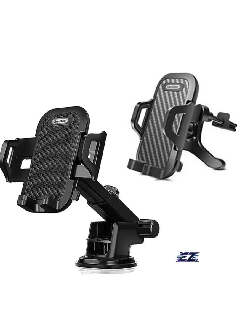 ELTRAZONE Car Mobile Holder – 360° Rotation & Adjustable Stand for Dashboard, Windshield, and Air Vent (Black) - Image 3