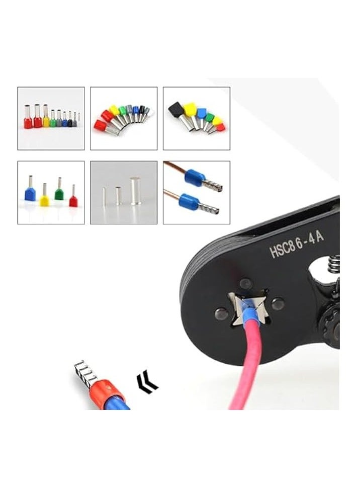 PROMASS Ferrule Crimping Tool Kit, 1200pcs Bootlace Ferrule Terminals & Crimping Tool | 0.25-10mm²/ 23-7 AWG, Manual Quadrilateral Tube Type Terminal Crimping Pliers, Wire Ends Ferrules  - Image 4