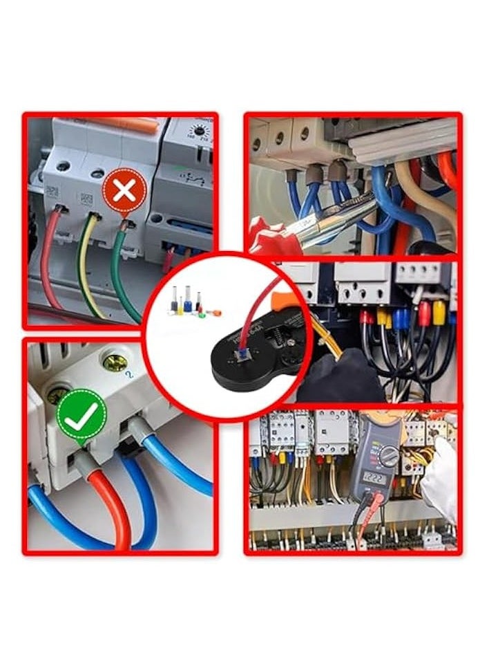 PROMASS Ferrule Crimping Tool Kit, 1200pcs Bootlace Ferrule Terminals & Crimping Tool | 0.25-10mm²/ 23-7 AWG, Manual Quadrilateral Tube Type Terminal Crimping Pliers, Wire Ends Ferrules  - Image 5
