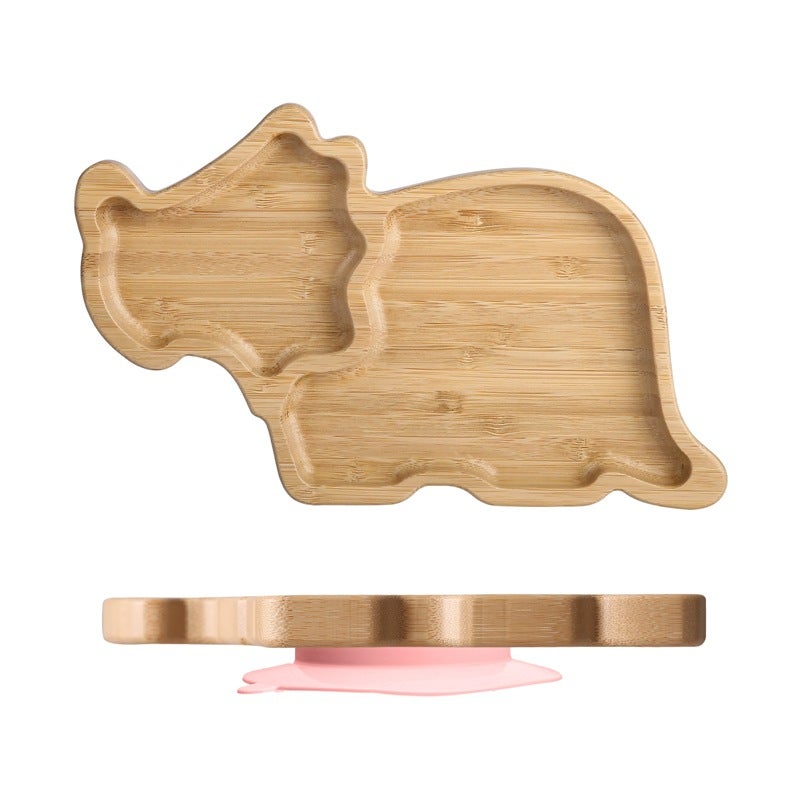 Cute Cartoon Kids Sectioned Dinner PlateTriceratron dinner plate pink Triceratron dinner plate pink