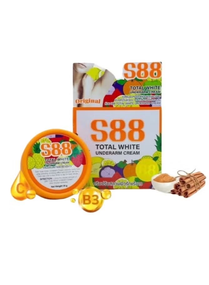 S88 أبيض بالكامل كريم توتال وايت الأصلي تفتيح تحت الابط مع تحفيز مرونة الجلد .35 جرام - Image 3