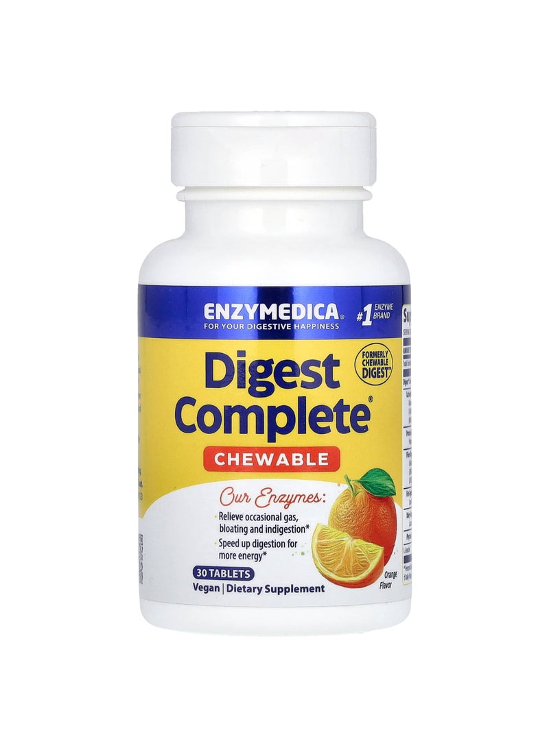ENZYMEDICA Chewable Digest Complete, Orange, 30 Tablets