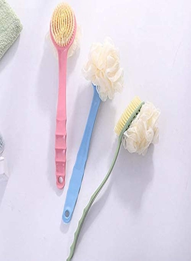Nohunt 2 in 1 Body Brush Long Handled Loofah with Bristles Back Scrubber for Improve Skin Exfoliating Bath, Massage, Wet or Dry - Image 2