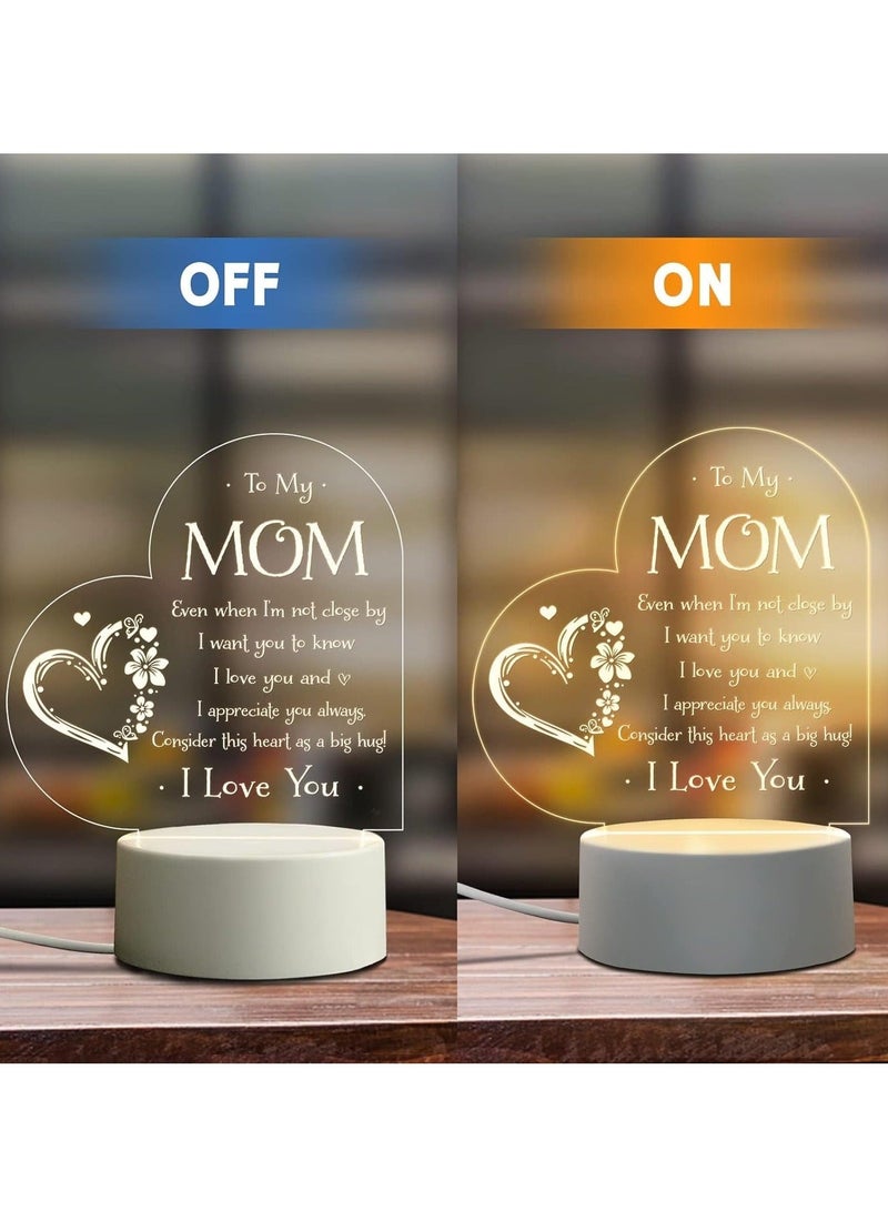 Captaintech Engraved Night Light for Mom - Perfect Birthday, Mother's Day, Valentine's Day Gift from Daughter or Son - Sentimental Night Lamp Present - Image 2
