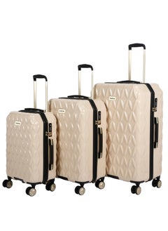 bebe BEBE Tiara hardside luggage on wheels for unisex | ultra lightweight ABS on with spinner double wheels 4 color beige  - Image 2