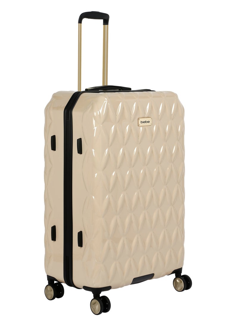 bebe - BEBE Tiara hardside luggage on wheels for unisex | ultra lightweight ABS on with spinner double wheels 4 color beige - Image 1