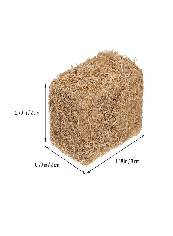 BESTonZON 4pcs Mini Bales Miniature Blocks Figurine Stackable Haystack for Craft Dollhouse Decorations Miniature Autumn Display - Image 4