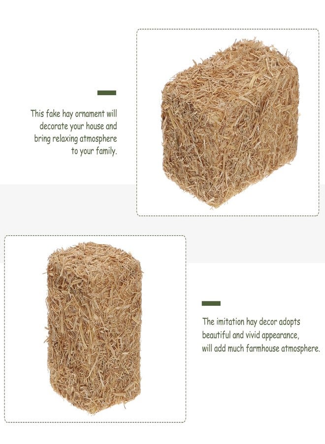 BESTonZON 4pcs Mini Bales Miniature Blocks Figurine Stackable Haystack for Craft Dollhouse Decorations Miniature Autumn Display - Image 5