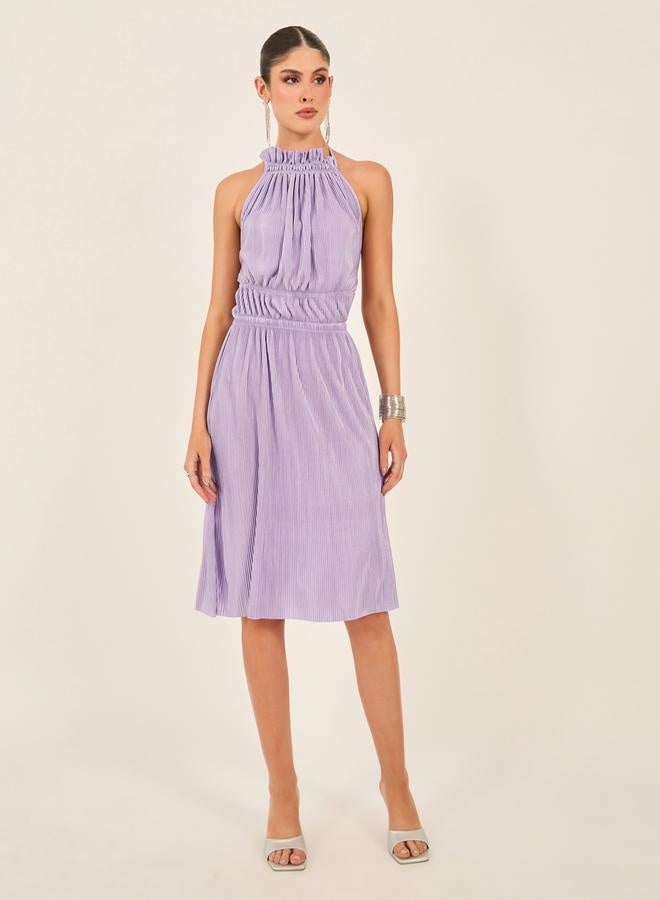 Styli Pleated Halter Dress - Image 3