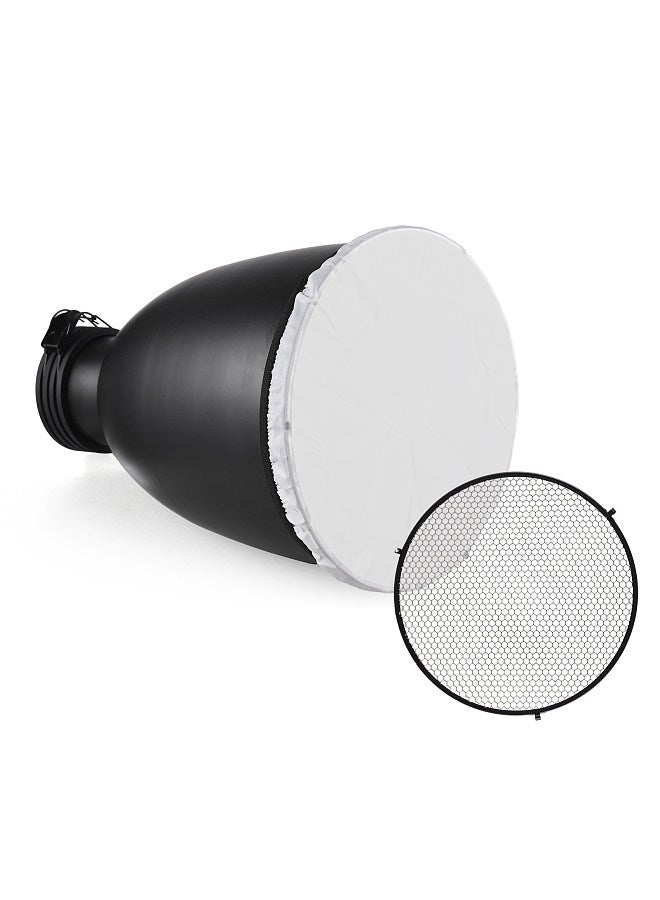 11.6 Inch Beauty Dish with Profoto Mount Tele-Zoom Reflector Diffuser Lamp Shade Dish with 60°Honeycomb Grid & Diffuser Sock for Profoto Mount Studio Strobe Flash Light Speedlite  - Image 2