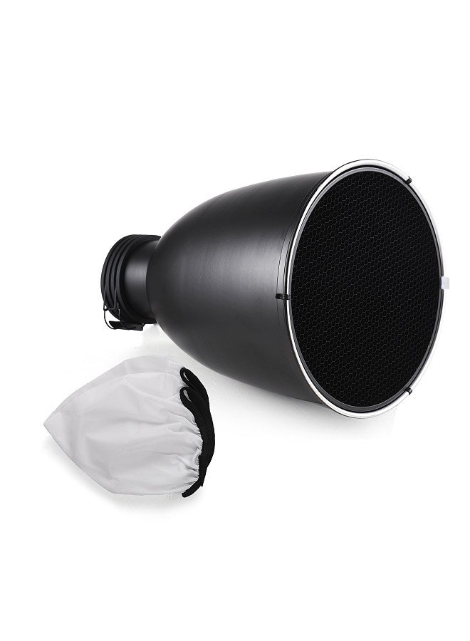 11.6 Inch Beauty Dish with Profoto Mount Tele-Zoom Reflector Diffuser Lamp Shade Dish with 60°Honeycomb Grid & Diffuser Sock for Profoto Mount Studio Strobe Flash Light Speedlite  - Image 1