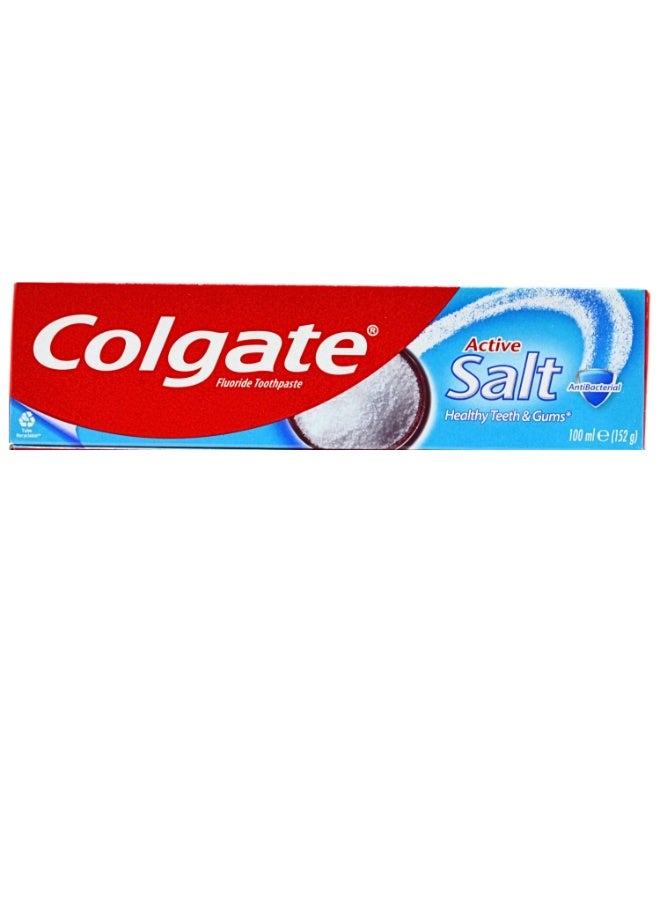 Colgate Active Salt Fluoride Toothpaste For Healthy Teeth & Gums 100ml X 2Pcs - Image 2