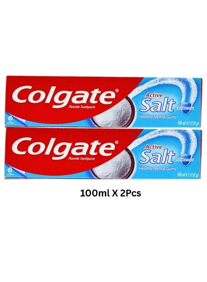 Colgate Active Salt Fluoride Toothpaste 100ml X 2Pcs